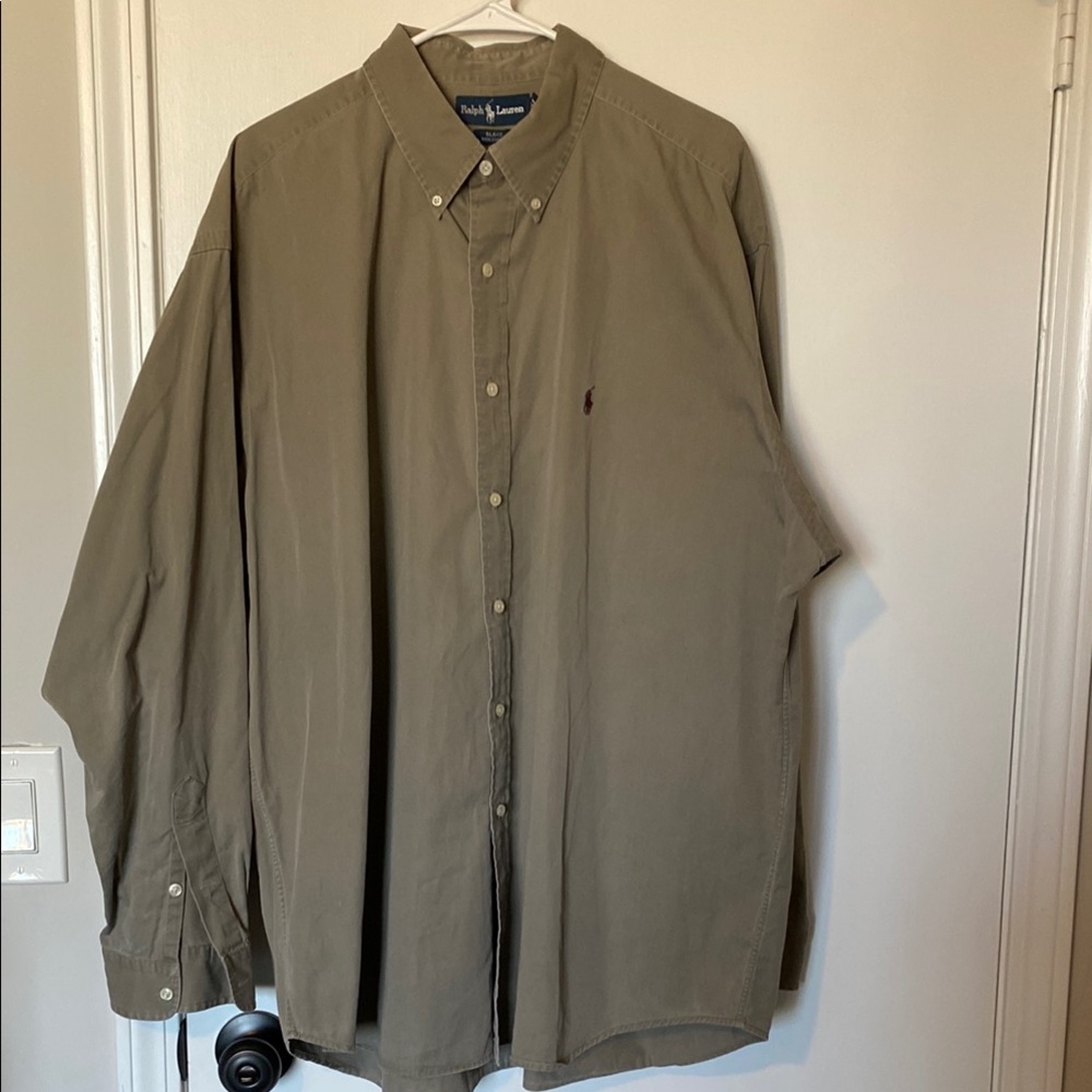 Ralph Lauren Men's Tan Shirt - Blake 100% cotton Vintage 90s